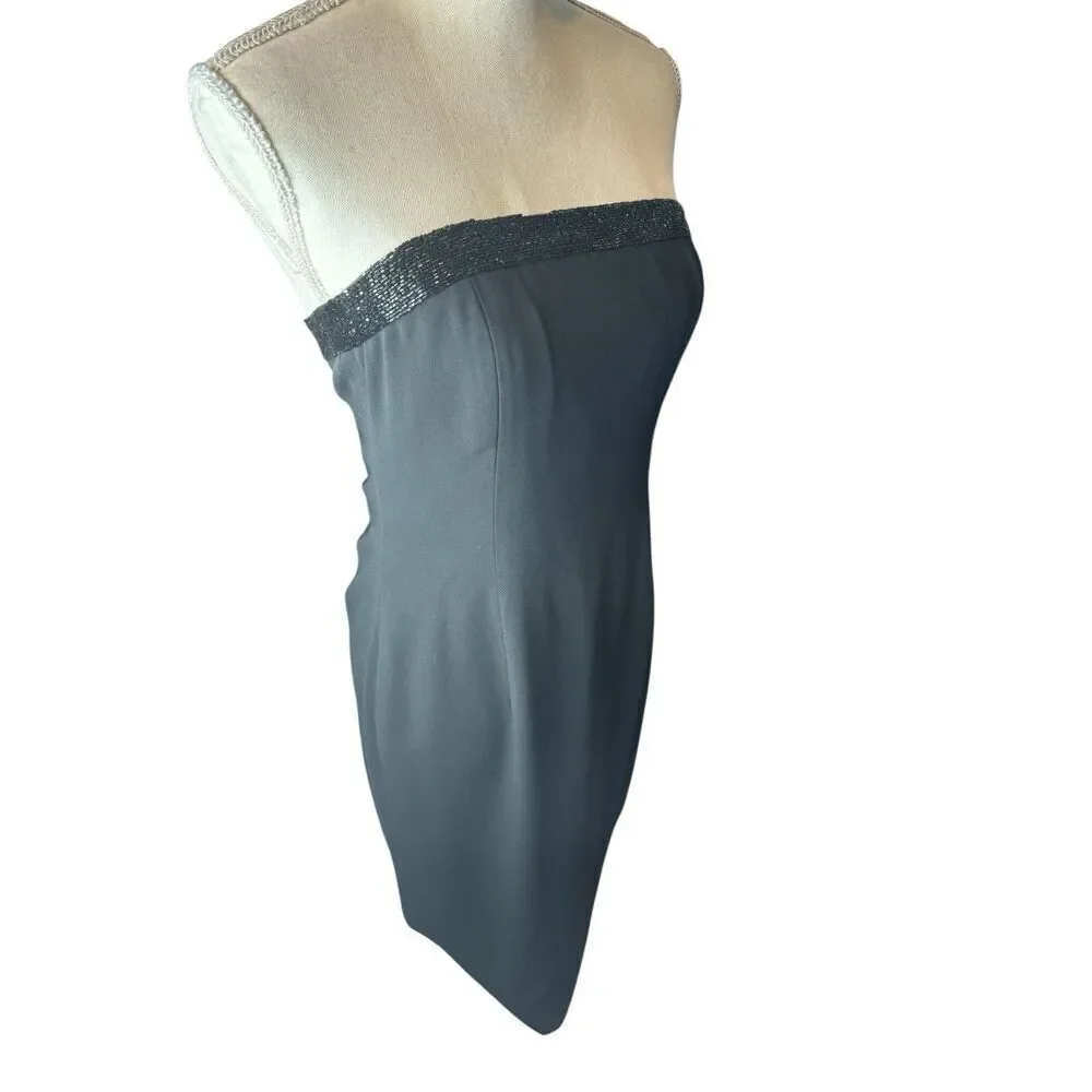 Ralph Lauren Dress Womens Sz 6 Beaded Sheath Knit Bodycon Evening Event